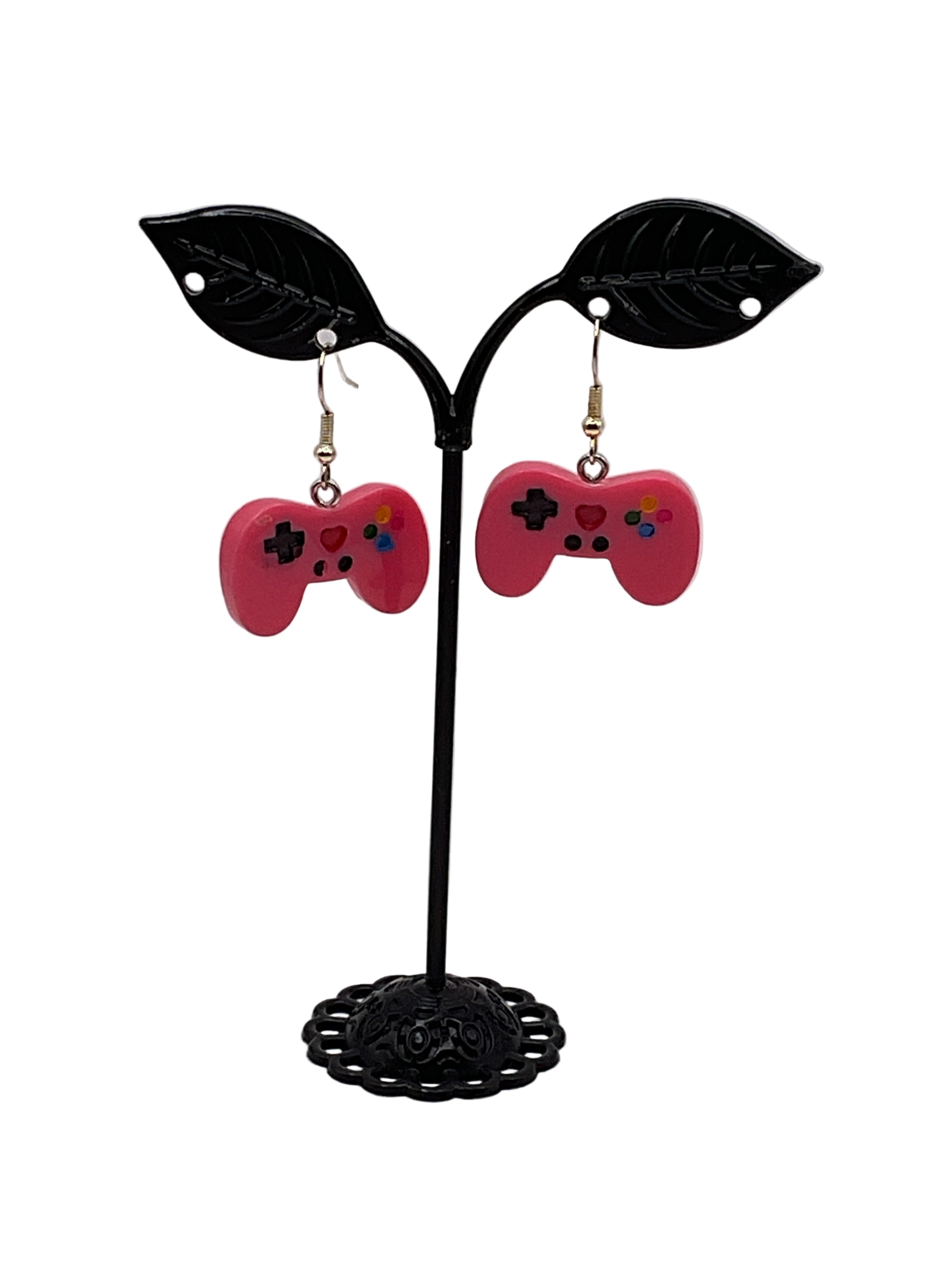 Pink Gaming Controller Earrings