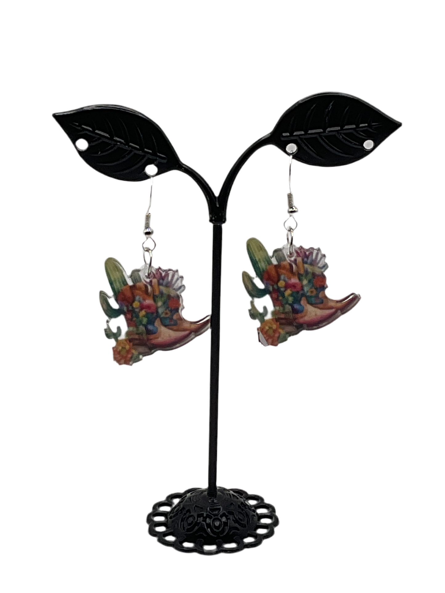 Boots And Sunflower Earrings
