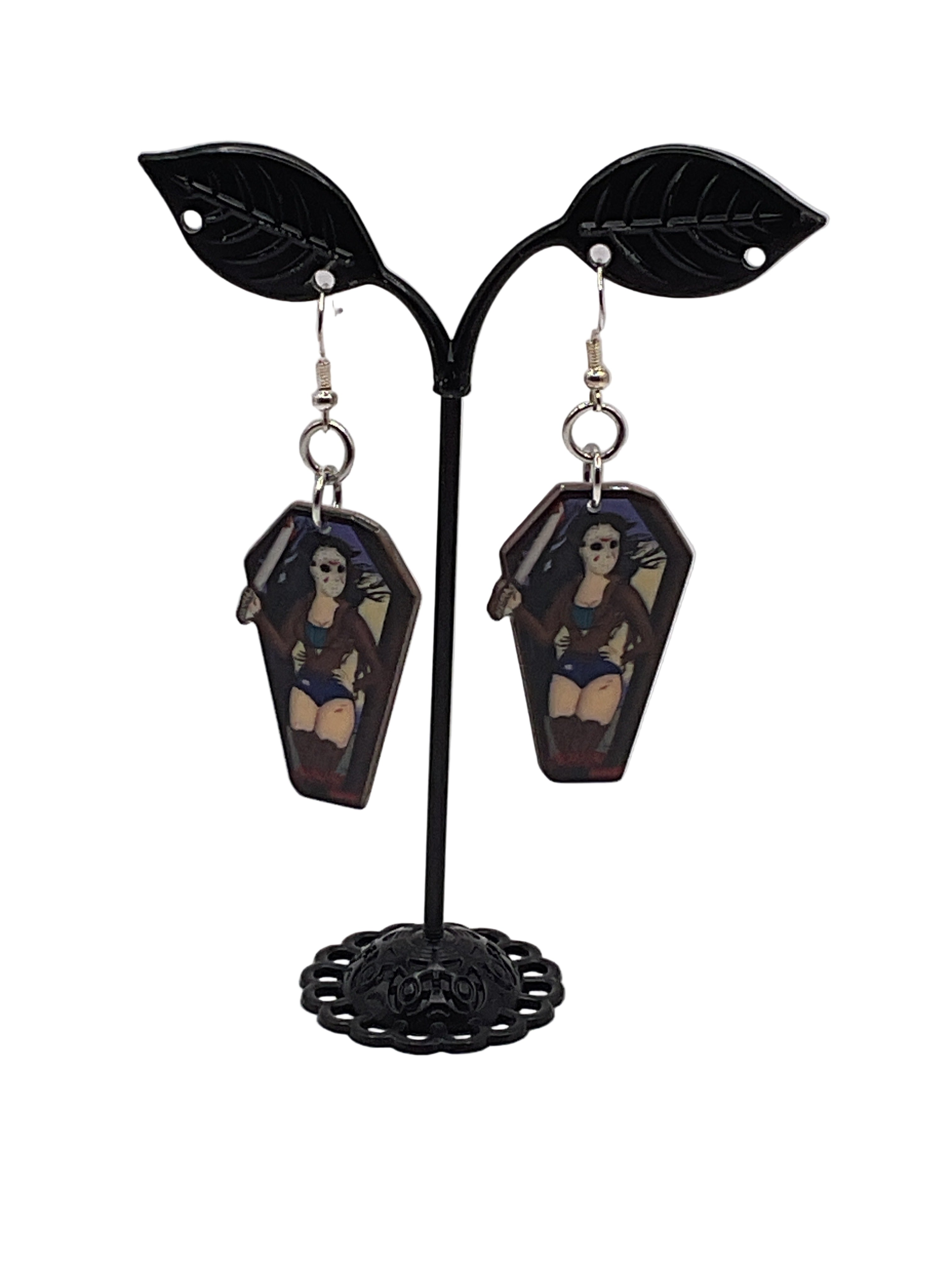 Horror Joker Coffin Earrings