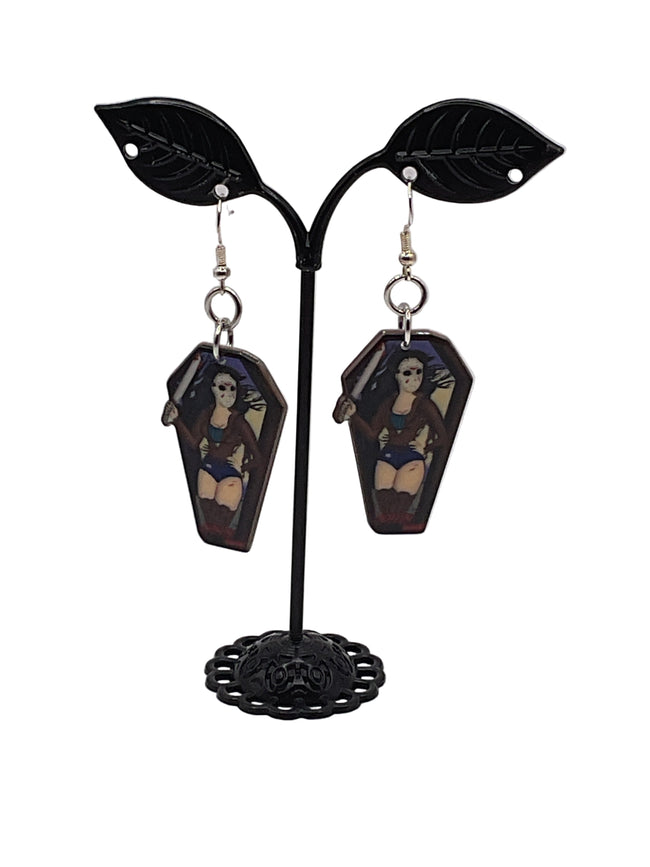 Horror Joker Coffin Earrings Hover Image