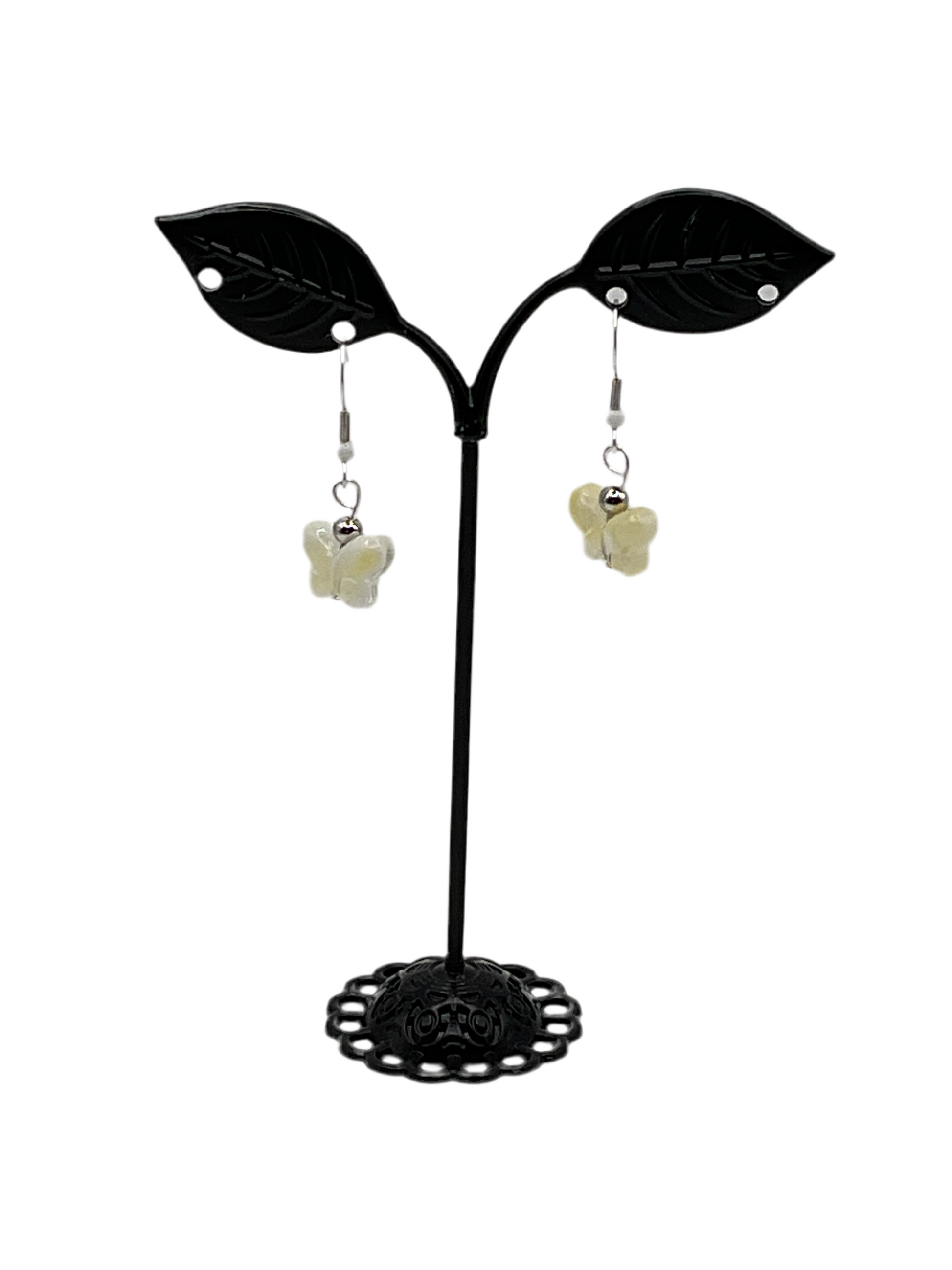 White/Yellow Butterfly Earrings