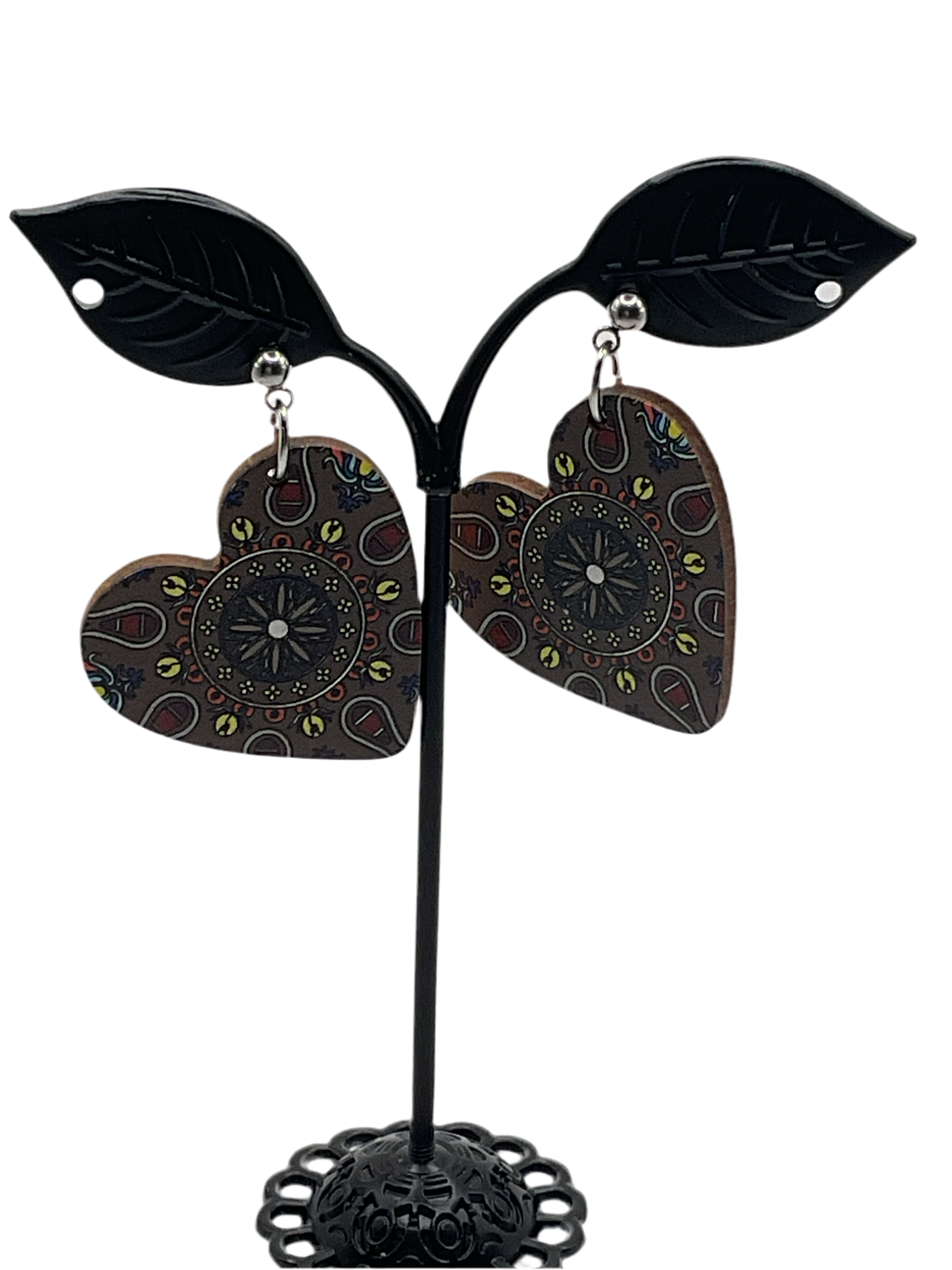 Brown Heart Earrings Main image