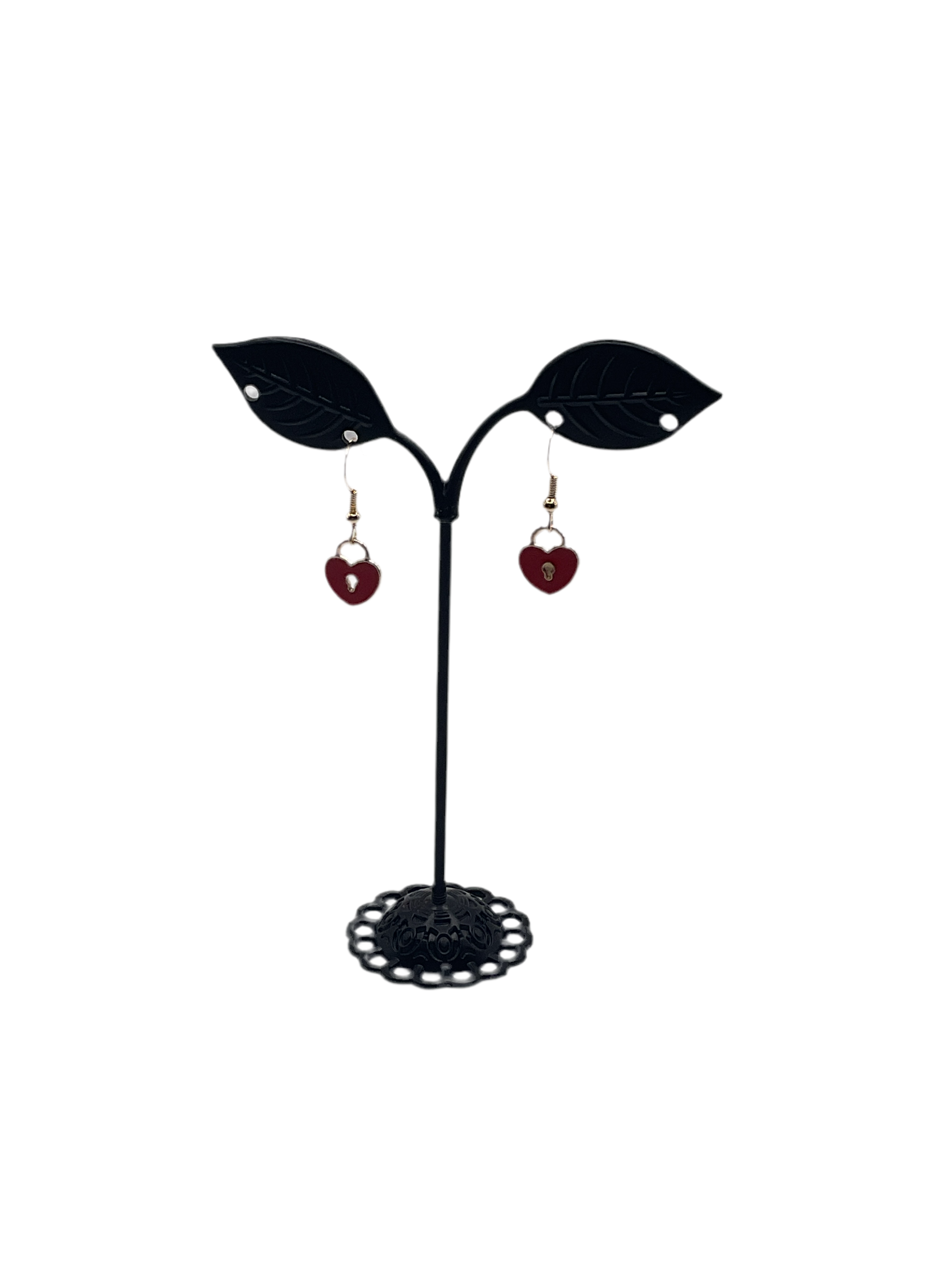 heart shaped lock earrings