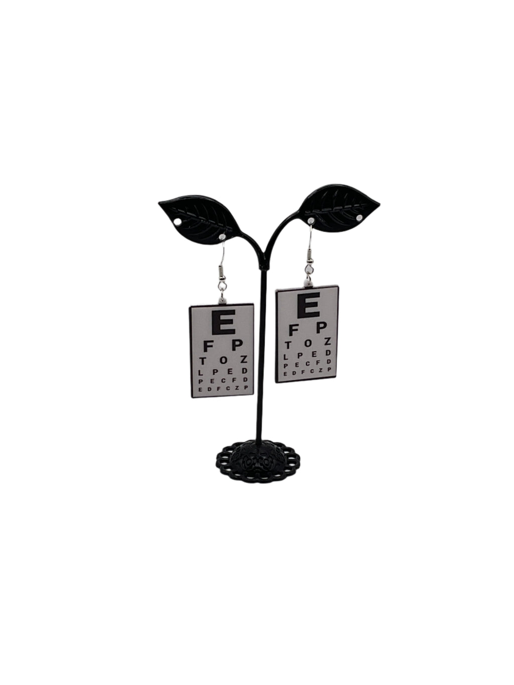 Eye chart earrings