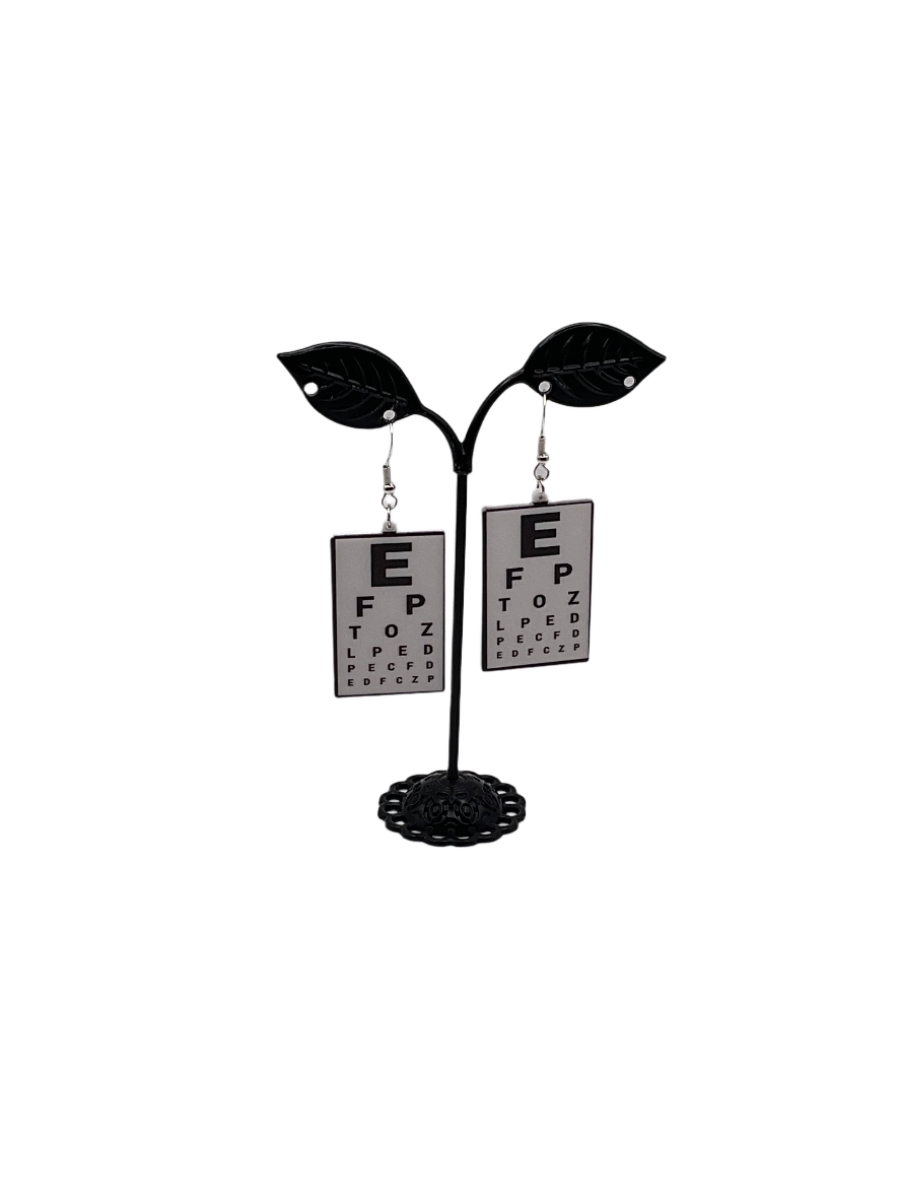 Eye chart earrings
