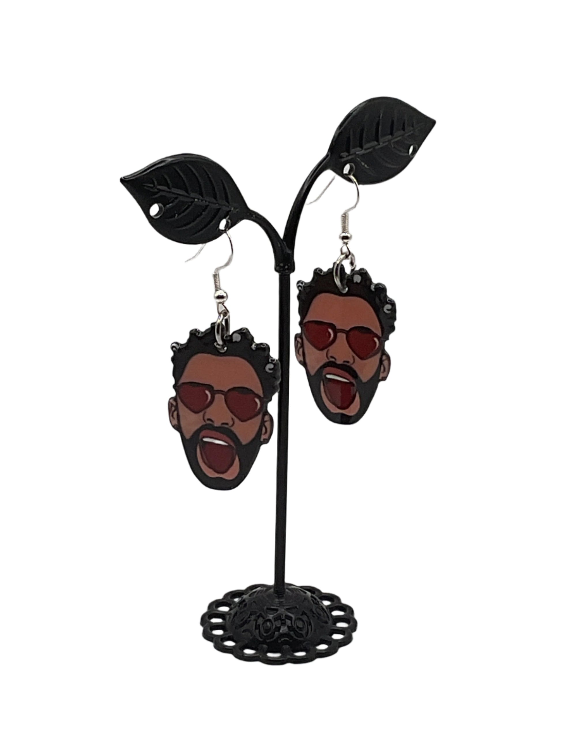Crazy man earrings