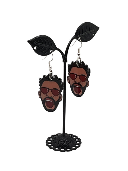 Crazy man earrings