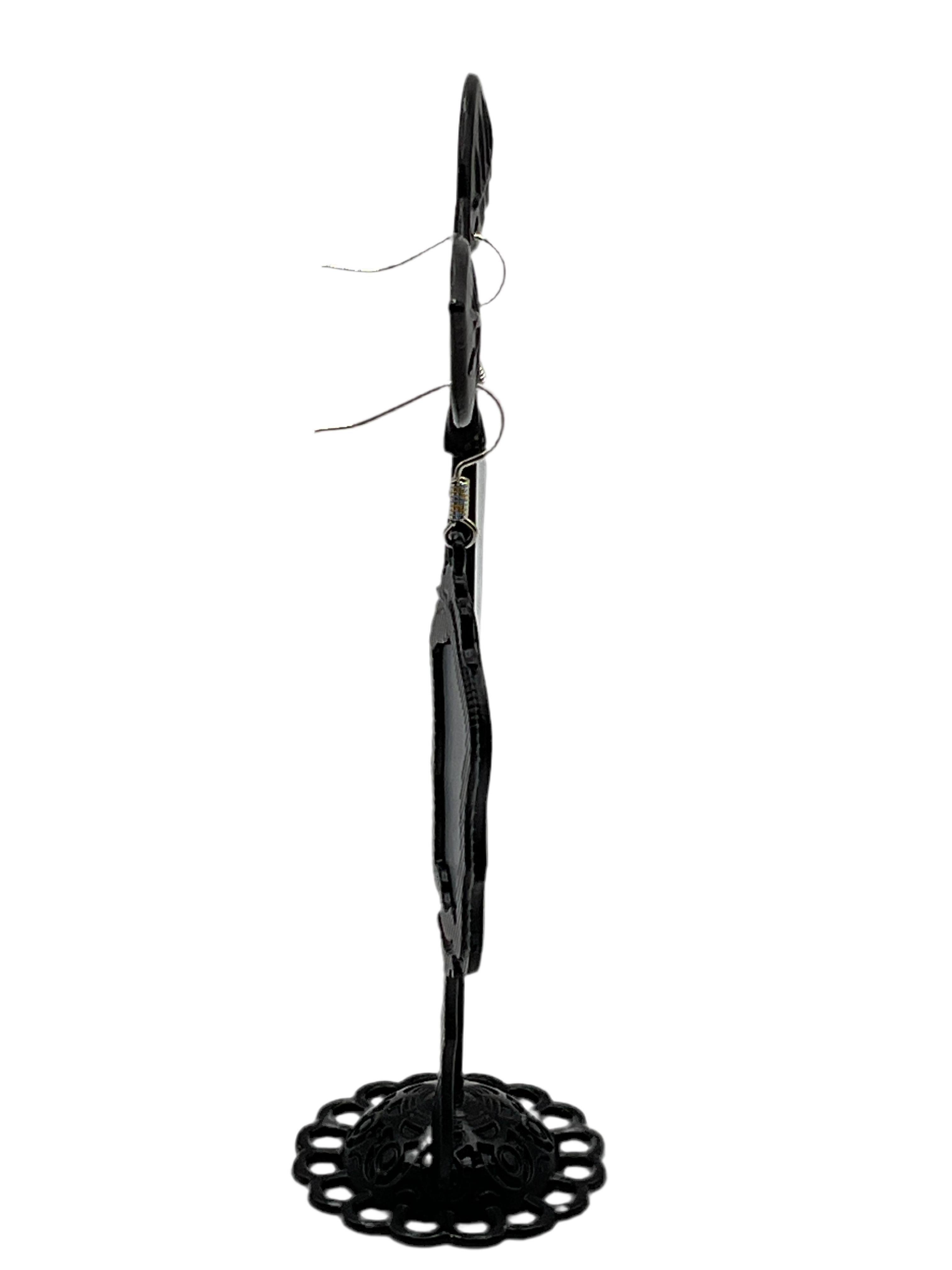 Black Hand Mirror Earrings