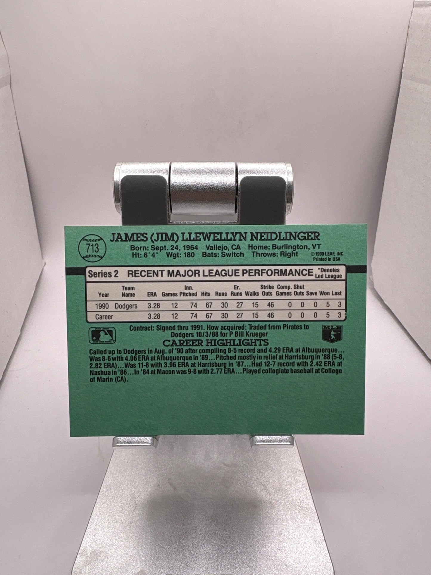 Donruss Jim Neidlinger Sports Card