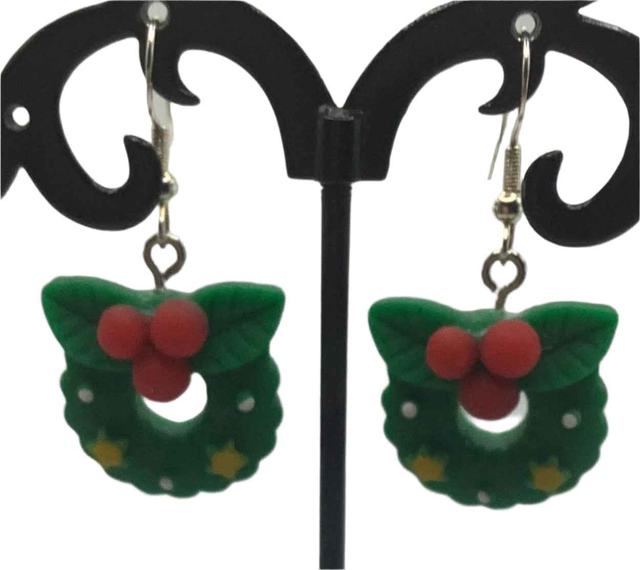Christmas wreath earrings Main image