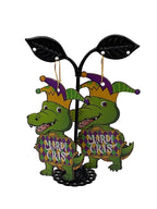 Mardi Gras Wooden Earrings