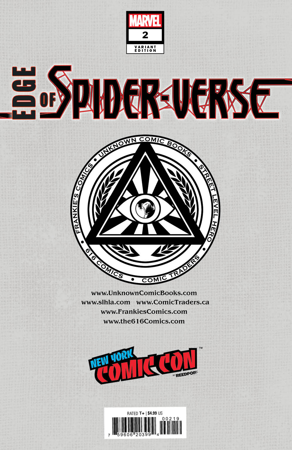 Edge Of Spider-Verse #2 Unknown Comics Tyler Kirkham Exclusive Nycc 2022 Silver Var (11/02/2022) - Collectors World Toys