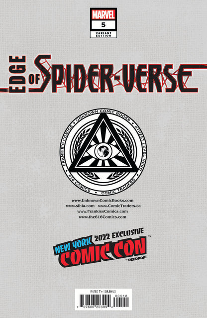 Edge Of Spider-Verse #5 Unknown Comics Tyler Kirkham Exclusive Nycc 2022 Silver Var (11/02/2022) - Collectors World Toys