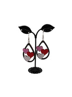 Wooden Three Hearts Earrings