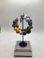 Large colorful hoop beaded earrings