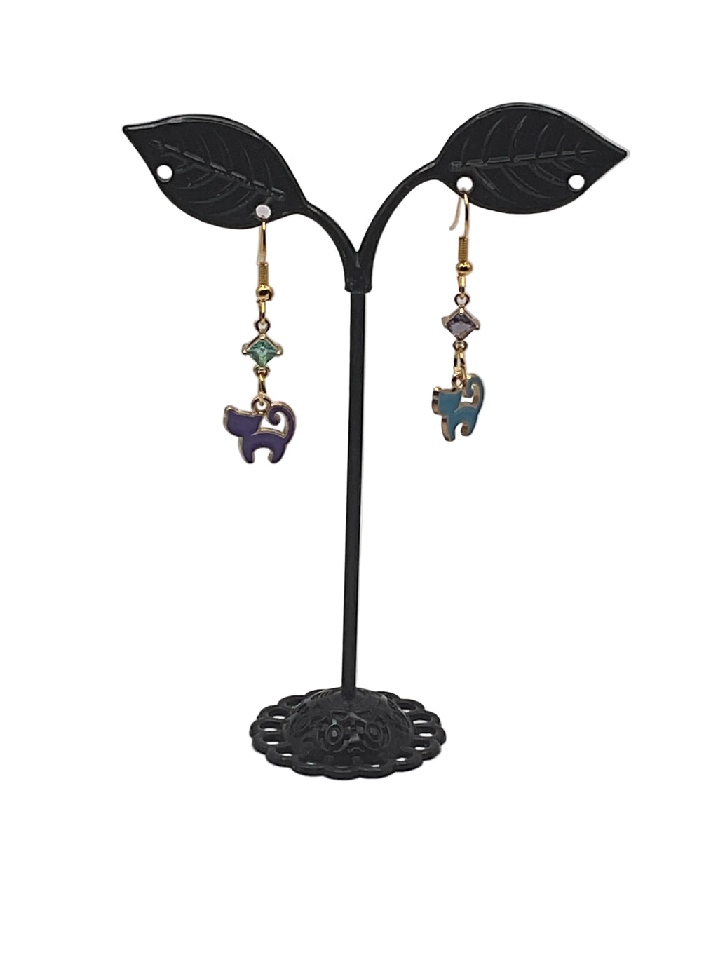 Kitties,Crosses and Crystal Earrings