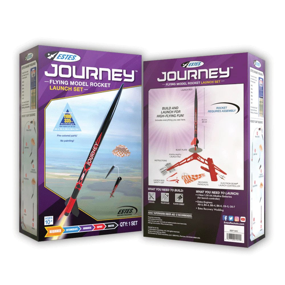 ESTES Journey™ Launch Set Rocket-Building Kit, Beginner Flying-Rocket-Model Kit for Ages 10+