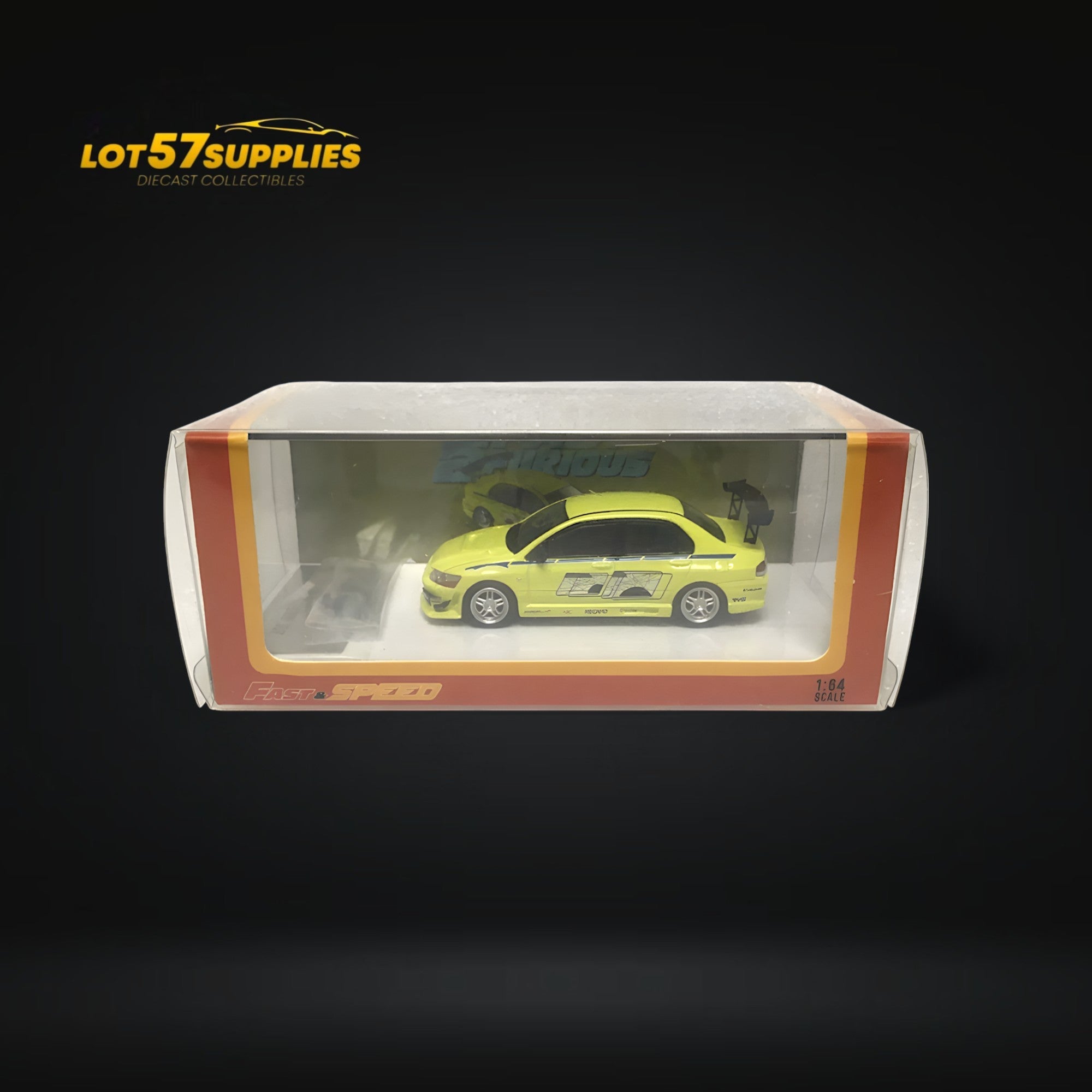 Fast Speed Mitsubishi Lancer Evolution EVO VII FNF Green Livery Figure Version 1:64 - Collectors World Toys