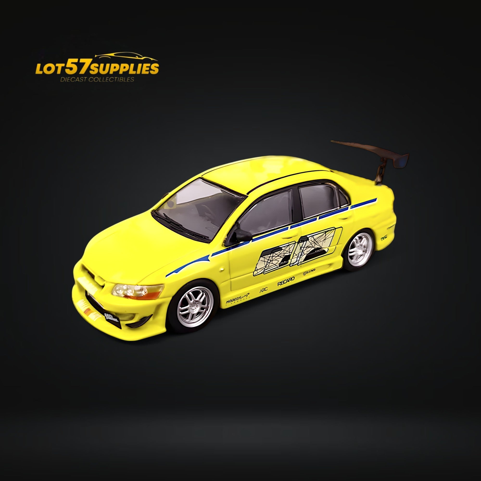 Fast Speed Mitsubishi Lancer Evolution EVO VII FNF Green Livery Figure Version 1:64 - Collectors World Toys