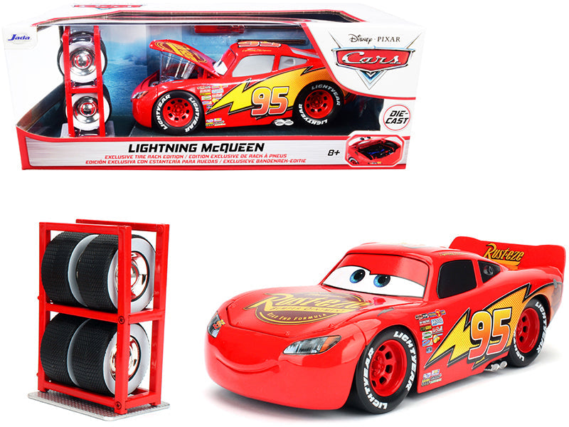 Jada - Lightning McQueen #95 Red with Extra Wheels Disney & Pixar "Cars" Movie "Hollywood Rides" Series Diecast Model Car by Jada