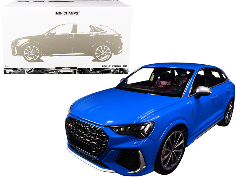 Minichamps - 2019 Audi RS Q3 Sportback Blue Limited Edition to 240 pieces Worldwide 1/18 Diecast Model Car by Minichamps