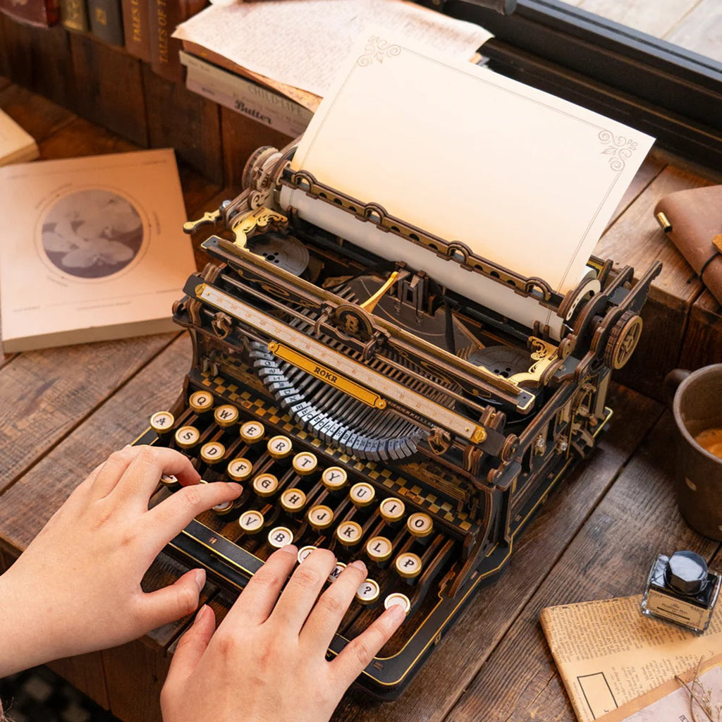 ROKR - Mechanical Typewriter Wooden 3D Puzzle LK703B (Classic Version)