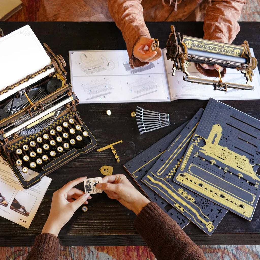 ROKR - Mechanical Typewriter Wooden 3D Puzzle LK703B (Classic Version)