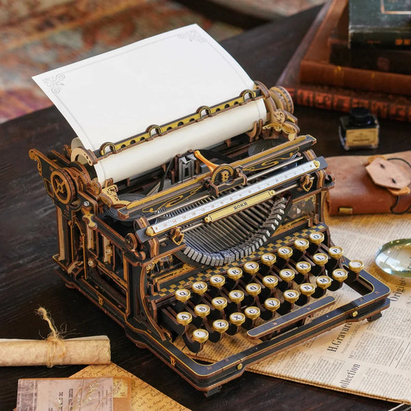 ROKR - Mechanical Typewriter Wooden 3D Puzzle LK703B (Classic Version)
