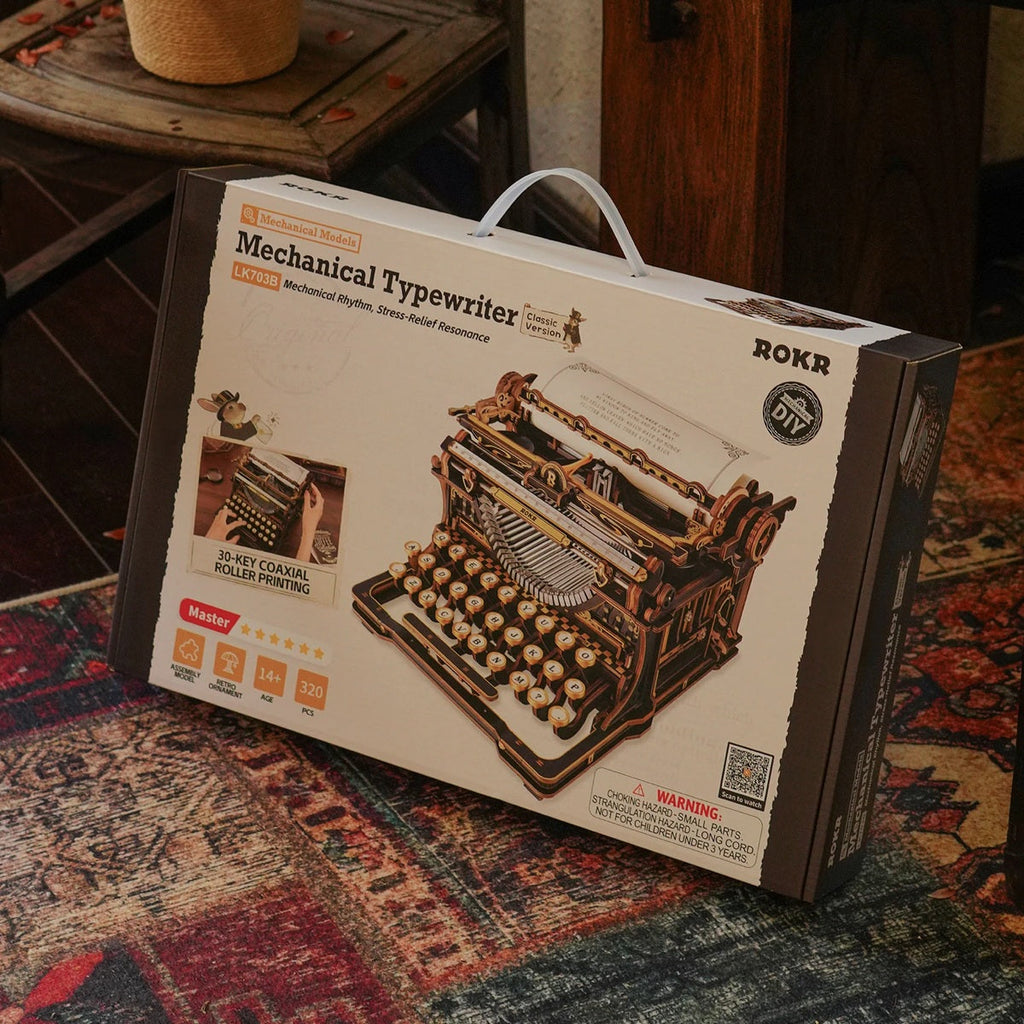 ROKR - Mechanical Typewriter Wooden 3D Puzzle LK703B (Classic Version)