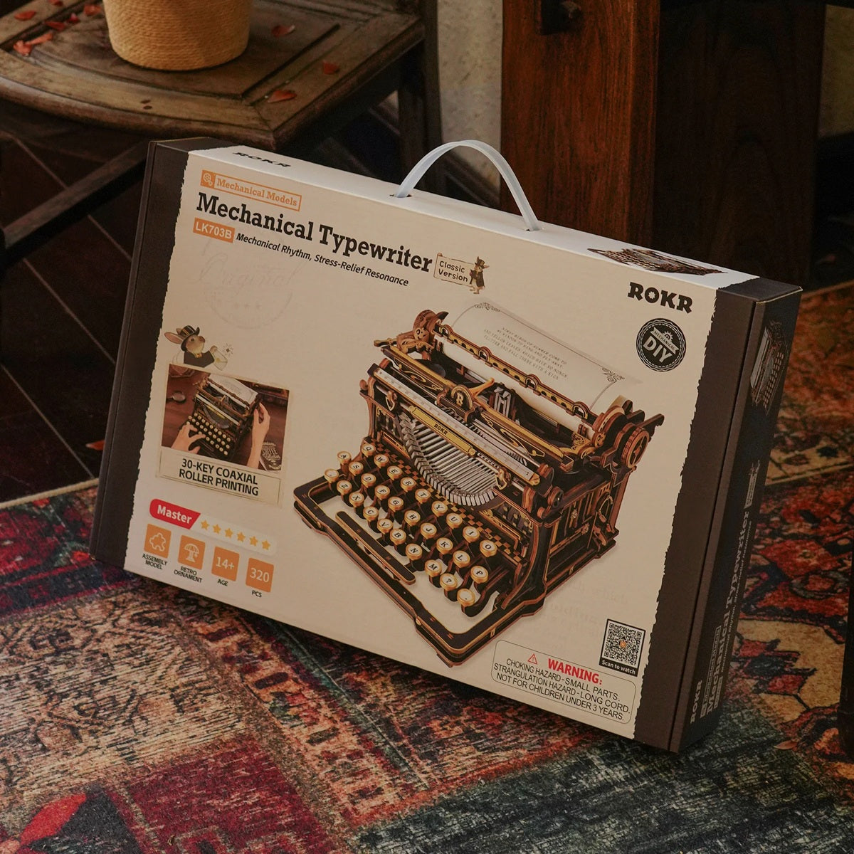 ROKR - Mechanical Typewriter Wooden 3D Puzzle LK703B (Classic Version)