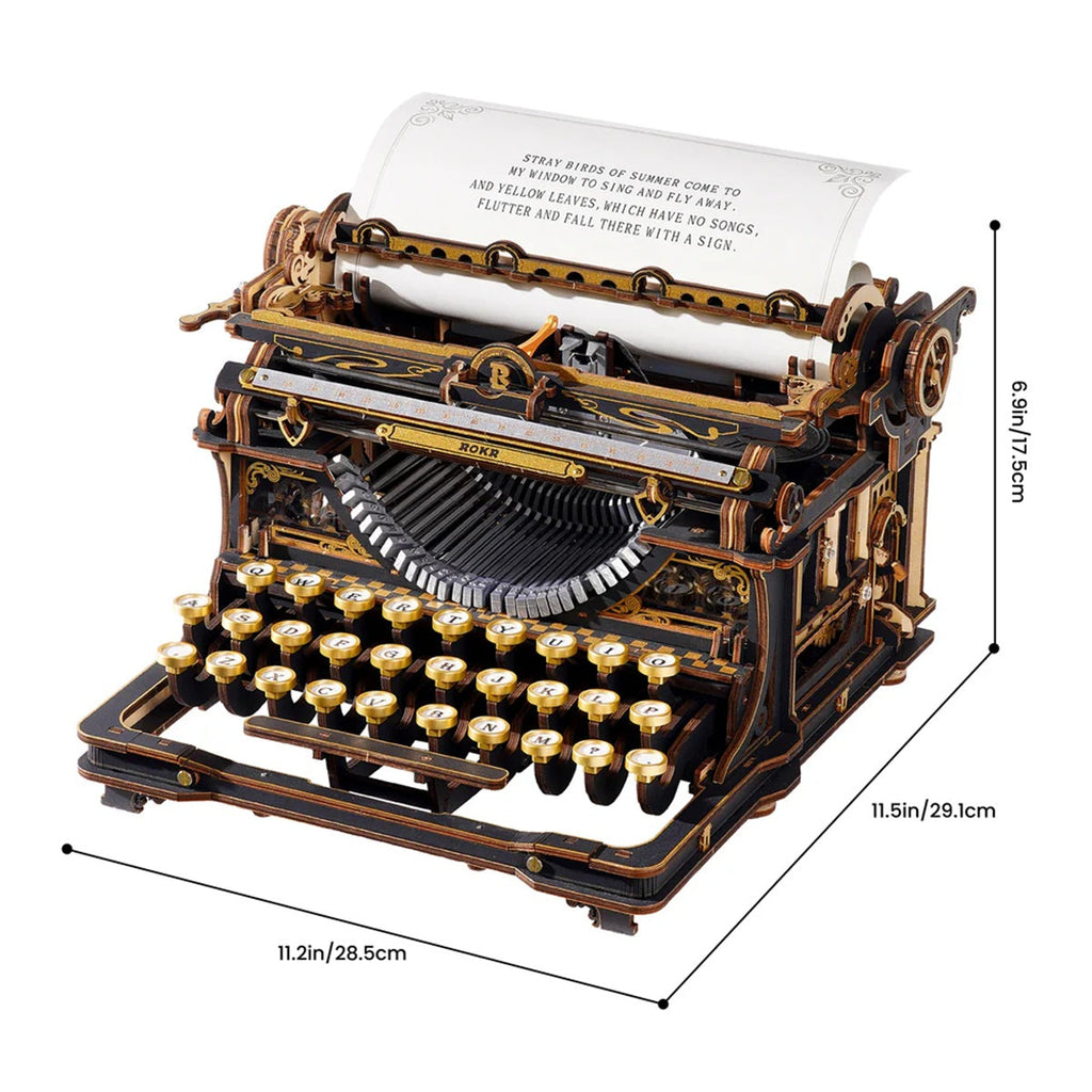 ROKR - Mechanical Typewriter Wooden 3D Puzzle LK703B (Classic Version)
