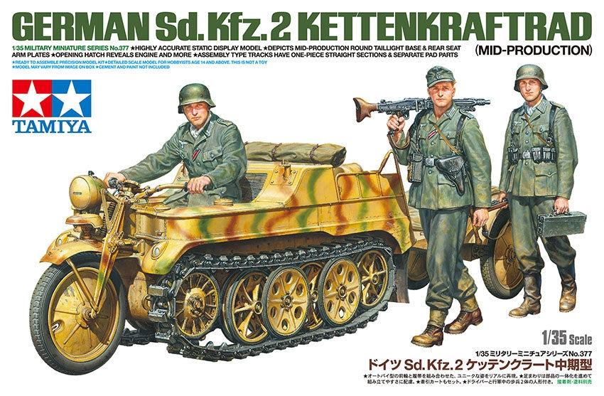 Tamiya - 1/35 German SD.KFZ.2 Kettenkraftrad Military Plasti