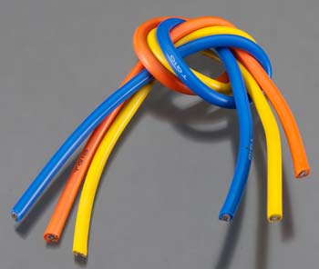 TQ Wire - 10 Gauge Super Flexible Wire - 1' ea. Blue, Yellow, Orange