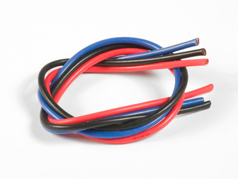 TQ Wire - 16 Gauge Super Flexible Wire- 1' ea. Black, Red, Blue