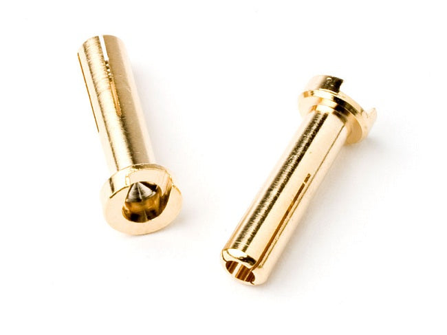TQ Wire - 4mm Male Bullets Low Profile (pr.) Gold 18mm