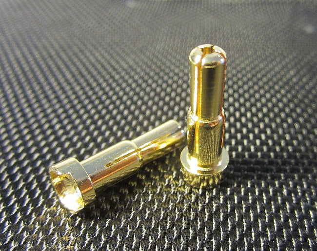 TQ Wire - 4mm + 5mm Double Male Bullets (pr.) Gold 20mm