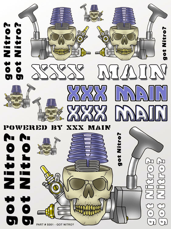 XXX Main Racing - Got Nitro? Sticker Sheet