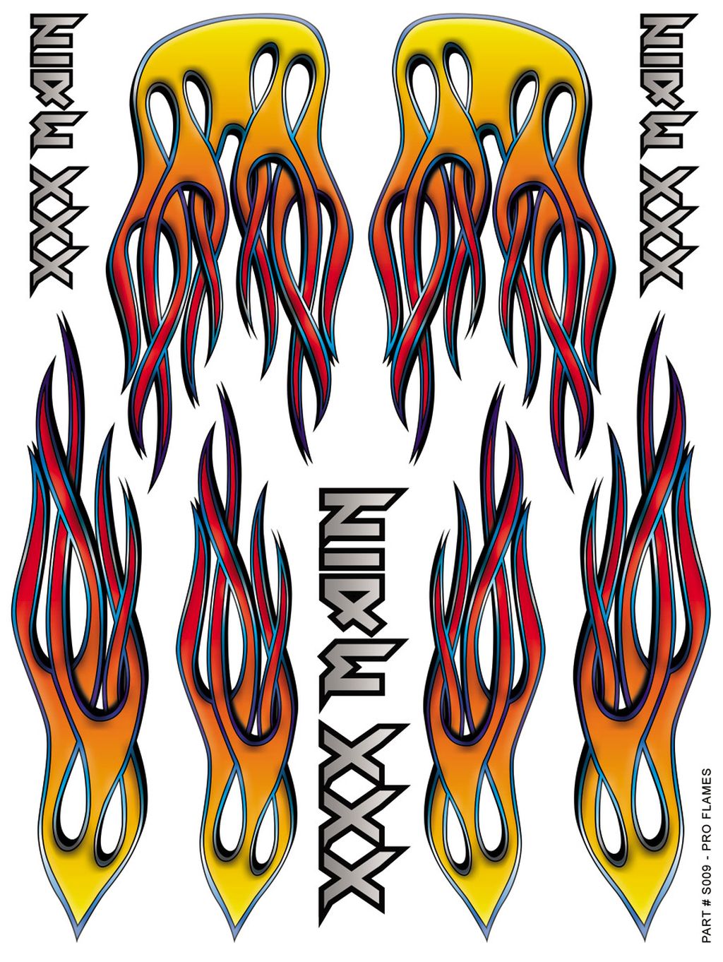 XXX Main Racing - Pro Flames Sticker Sheet