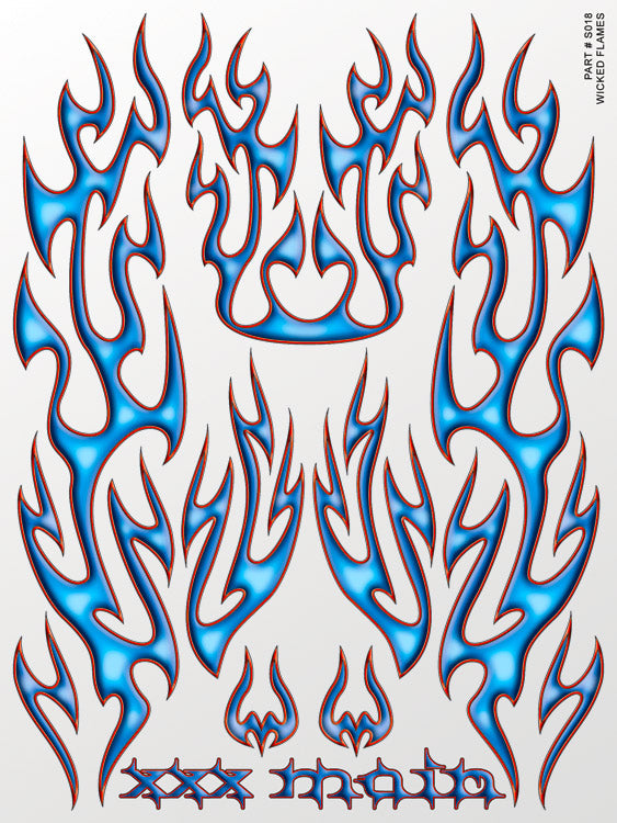 XXX Main Racing - Wicked Flames Sticker Sheet