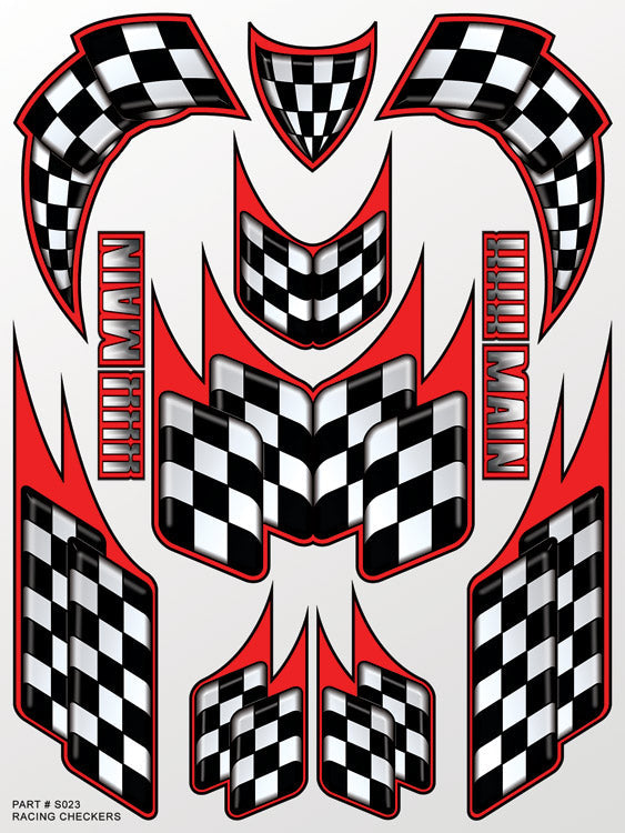 XXX Main Racing - Racing Checkers Sticker Sheet