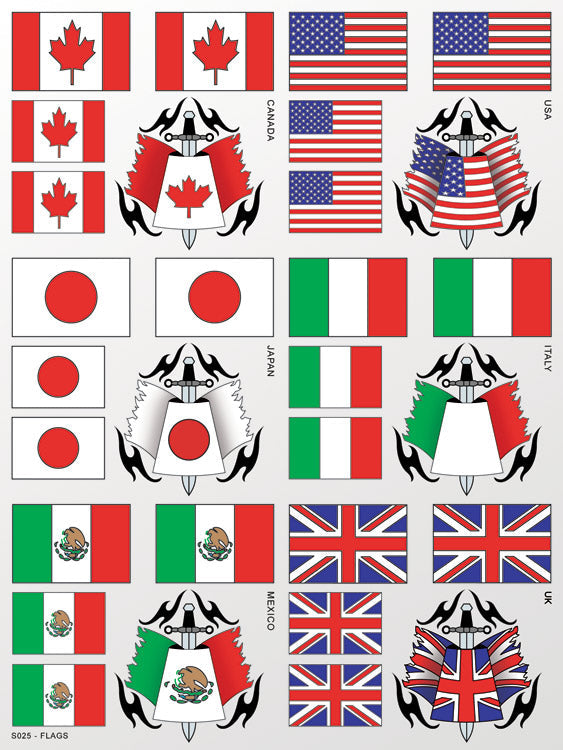 XXX Main Racing - Flags Sticker Sheet