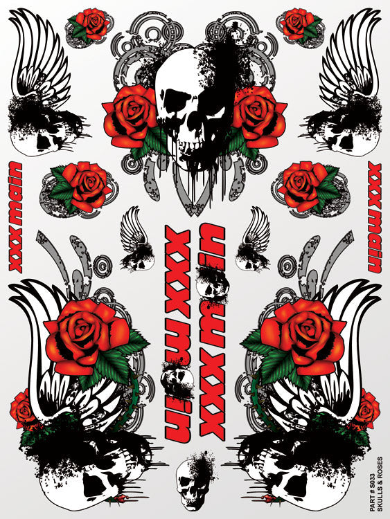XXX Main Racing - Skulls & Roses Sticker Sheet