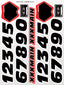 XXX Main Racing - Numbers Black Sticker Sheet
