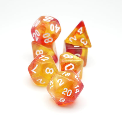 Efreeti's Robe - 7 Piece DnD Dice Set | Acrylic RPG Gaming Dice