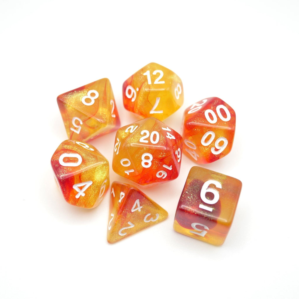 Efreeti's Robe - 7 Piece DnD Dice Set | Acrylic RPG Gaming Dice - Collectors World Toys