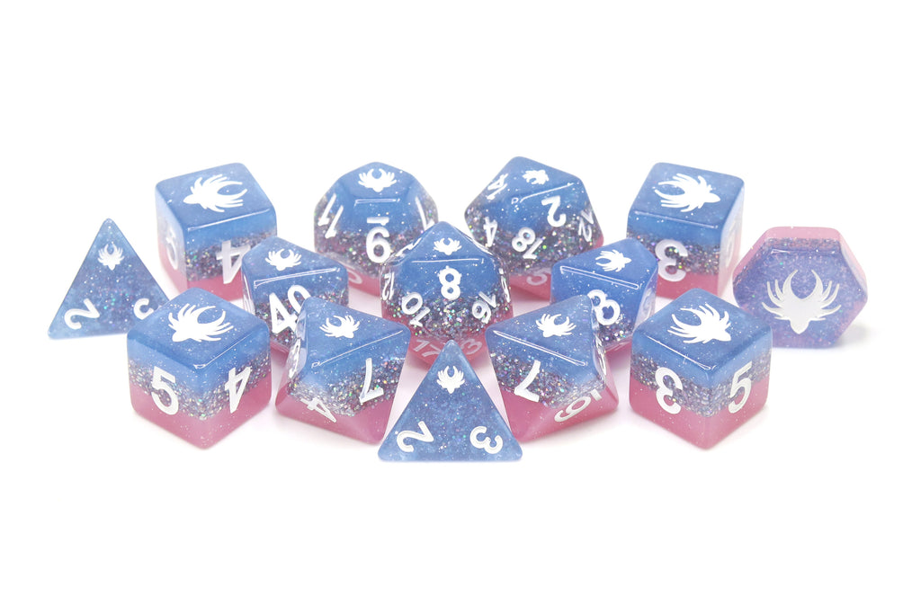 Elemental Glimmer - 14 Piece DnD Dice Set | Acrylic RPG Gaming Dice - Collectors World Toys