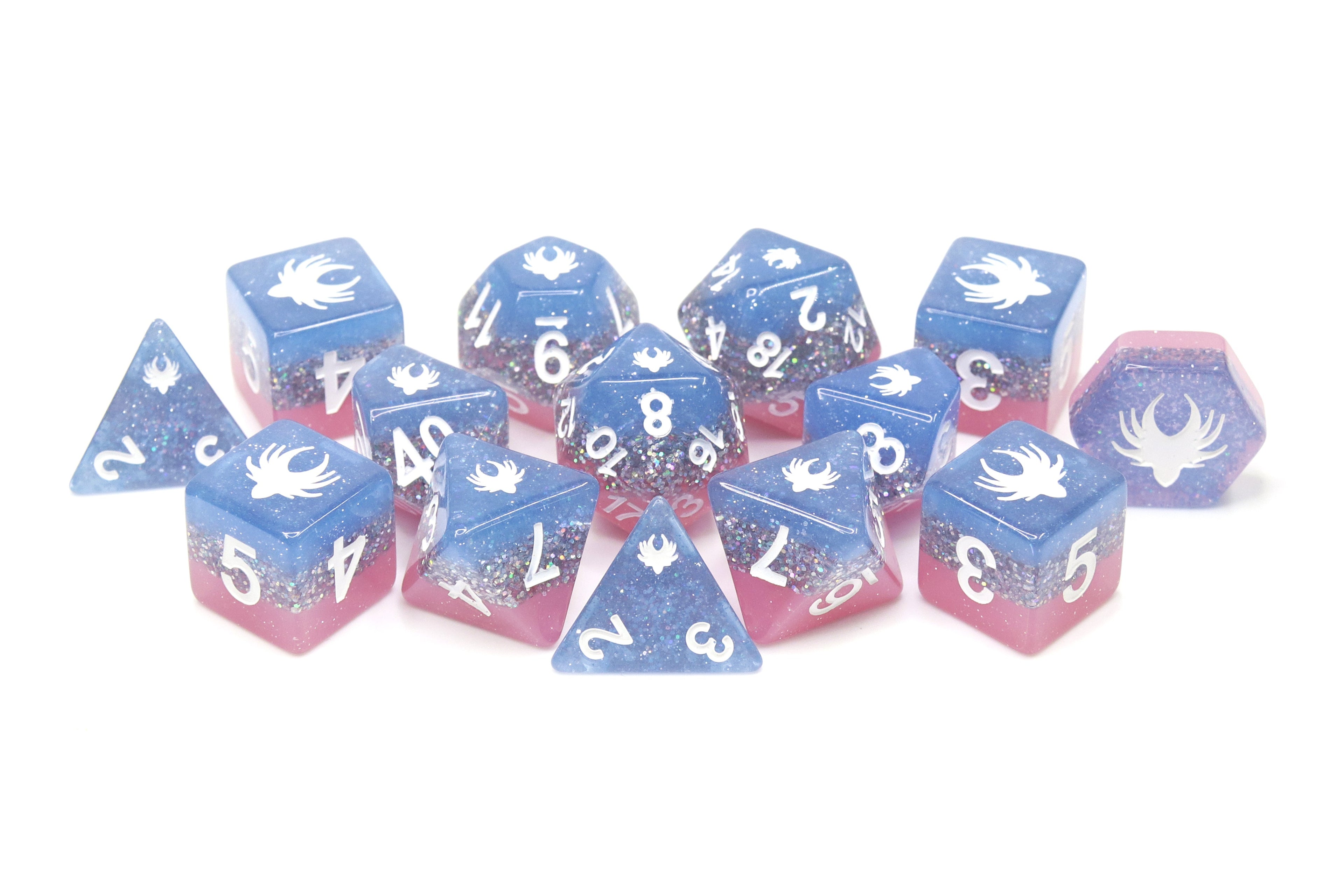 Elemental Glimmer - 14 Piece DnD Dice Set | Acrylic RPG Gaming Dice - Collectors World Toys