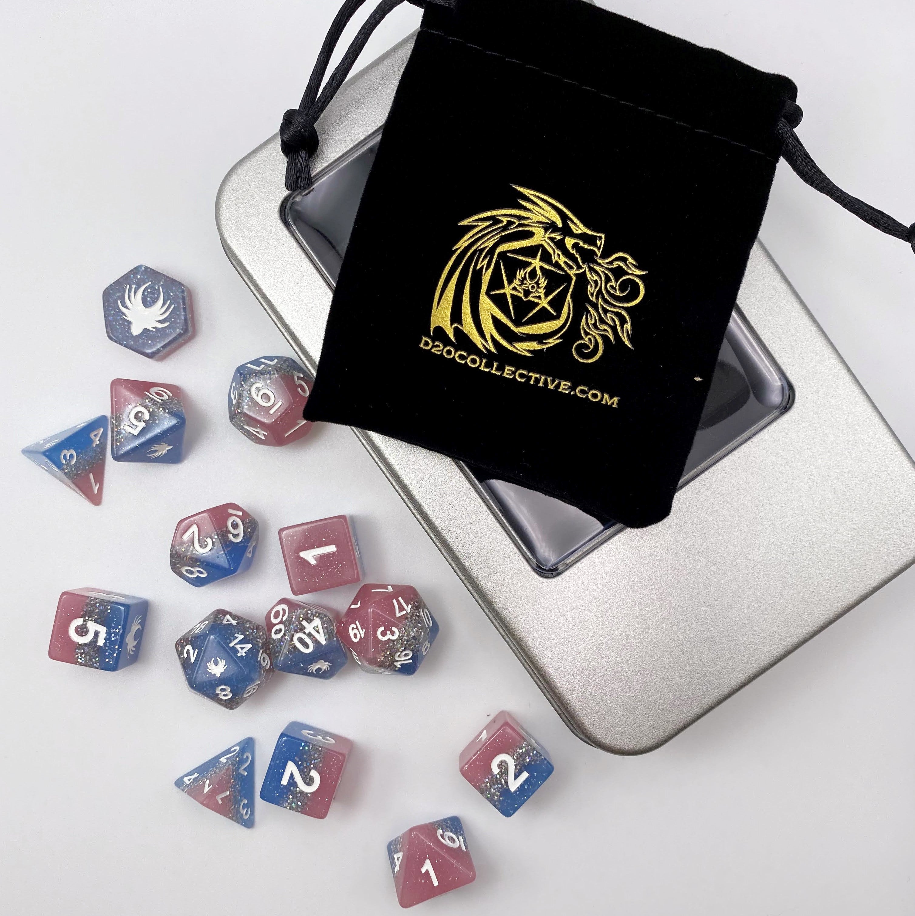 Elemental Glimmer - 14 Piece DnD Dice Set | Acrylic RPG Gaming Dice - Collectors World Toys