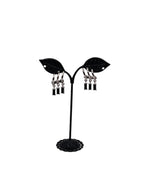 Black Dangling Gem Earrings