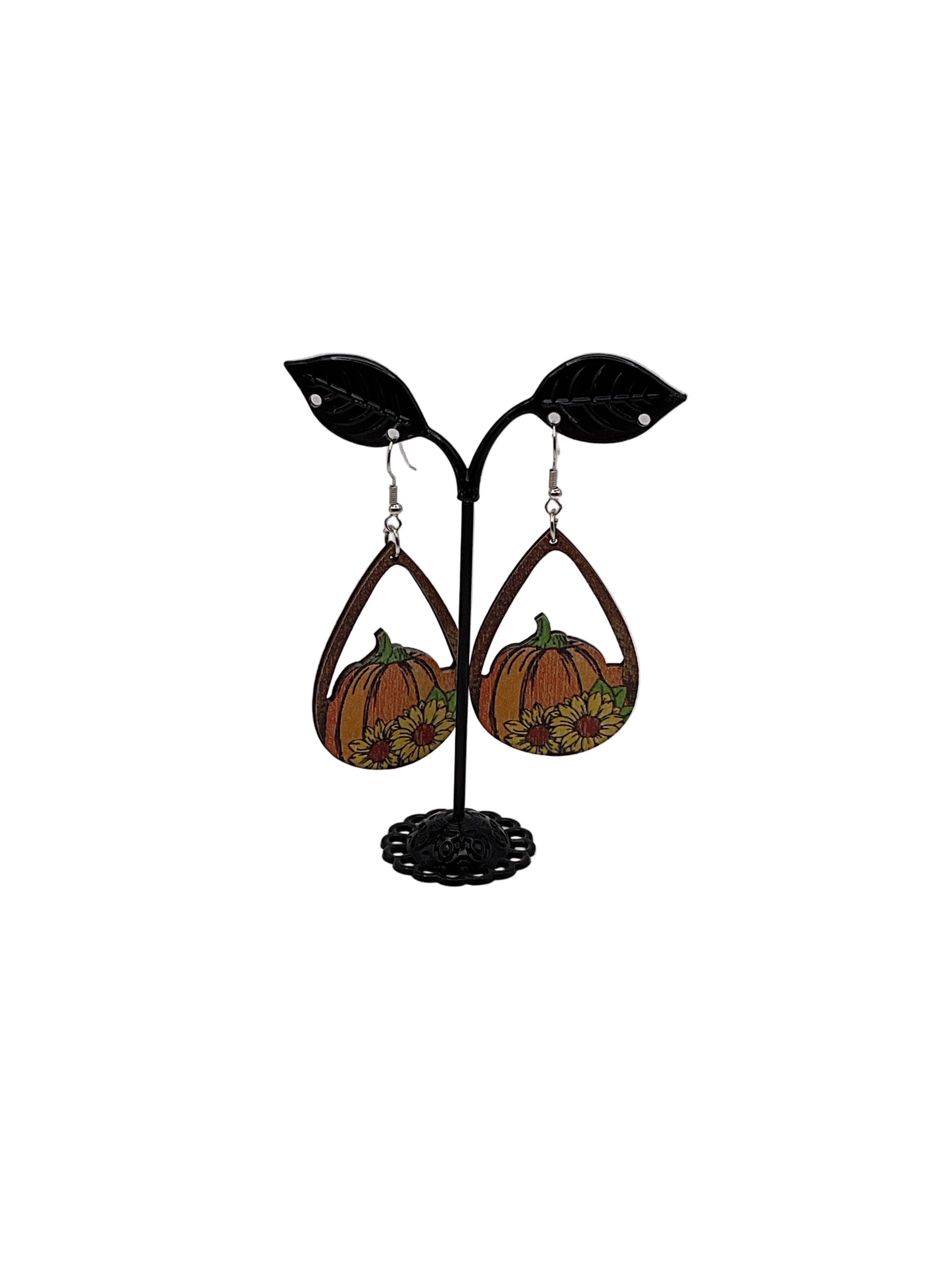 Fall pumpkin earrings